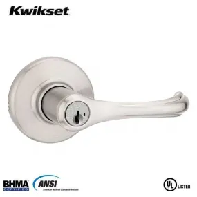 Kwikset - 409DNL - Dorian Commercial Lever Set - Round Rose - 15 - Satin Nickel - Entrance - SmartKey Technology - Grade 3