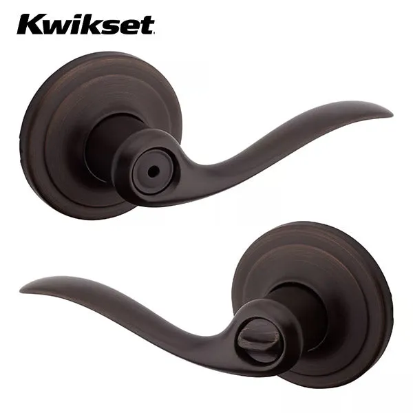 Kwikset -  730TNL - Tustin Lever Set - Round Rose - 11P - Venetian Bronze - Privacy - Grade 2