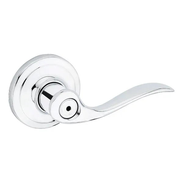 Kwikset - 730TNL - Tustin Lever Set - Round Rose - Privacy - 26 - Polished Chrome - Grade 2