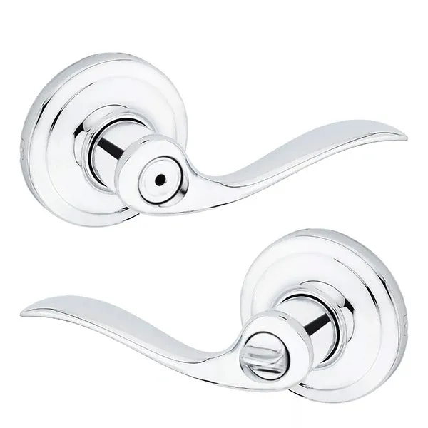 Kwikset - 730TNL - Tustin Lever Set - Round Rose - Privacy - 26 - Polished Chrome - Grade 2