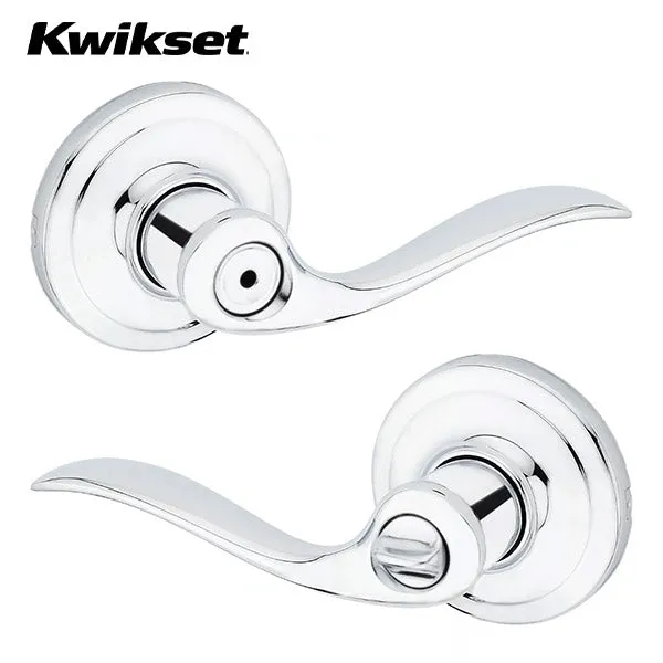 Kwikset - 730TNL - Tustin Lever Set - Round Rose - Privacy - 26 - Polished Chrome - Grade 2