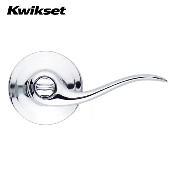 Kwikset - 730TNL - Tustin Lever Set - Round Rose - Privacy - 26 - Polished Chrome - Grade 2