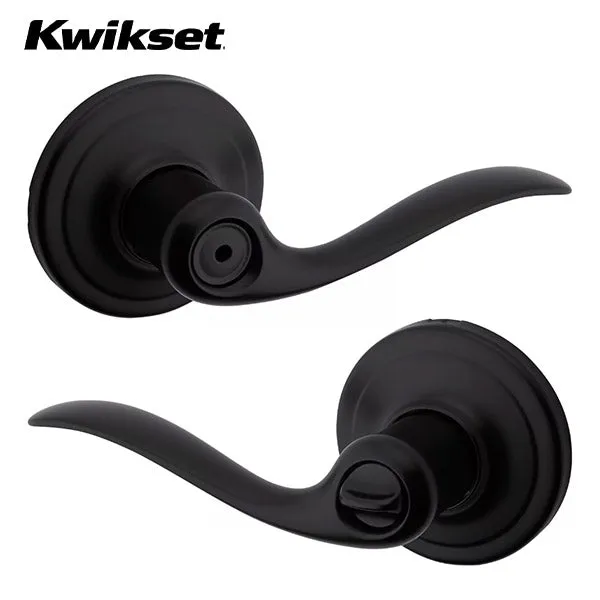 Kwikset - 730TNL - Tustin Lever Set - Round Rose - Privacy - 514 - Iron Black - Grade 2