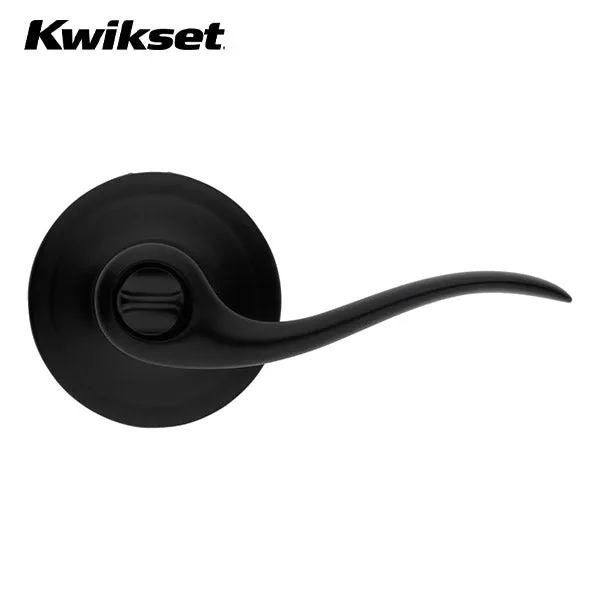 Kwikset - 730TNL - Tustin Lever Set - Round Rose - Privacy - 514 - Iron Black - Grade 2