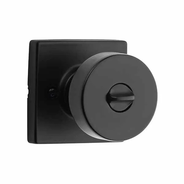 Kwikset - 740PSK - Pismo Knob Set - Square Rose - 514 - Matte Black - Entrance - SC1 Schlage - SmartKey Technology - Grade 3