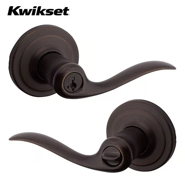 Kwikset - 740TNL - Tustin Lever Set - Round Rose - 11P - Venetian Bronze - Entrance - SmartKey Technology - Grade 2