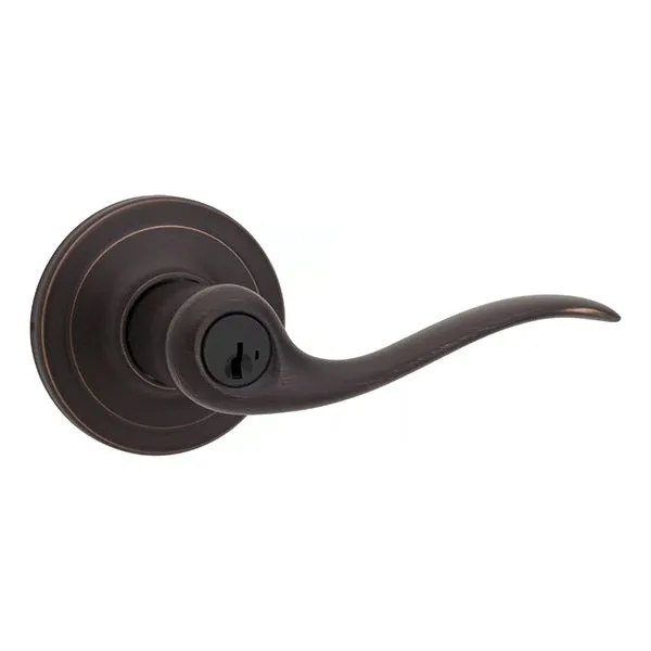 Kwikset - 740TNL - Tustin Lever Set - Round Rose - 11P - Venetian Bronze - Entrance - SmartKey Technology - Grade 2