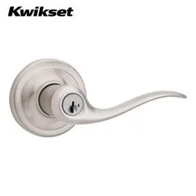 Kwikset - 740TNL - Tustin Lever Set - Round Rose - 15 - Satin Nickel - Entrance - SmartKey Technology - Grade 2