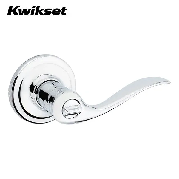 Kwikset - 740TNL - Tustin Lever Set - Round Rose - 26 - Polished Chrome - Entrance - SmartKey Technology - Grade 2