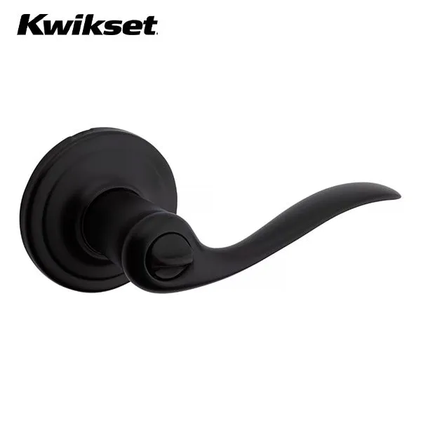 Kwikset - 740TNL - Tustin Lever Set - Round Rose - 514 - Iron Black - Entrance - SmartKey Technology - Grade 2