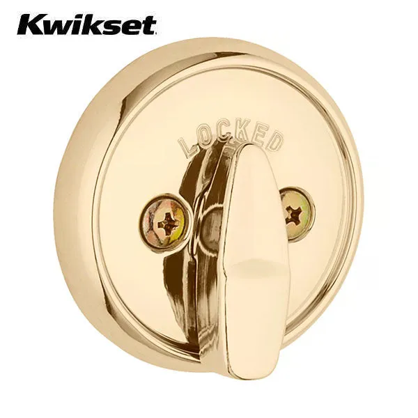 Kwikset - 780 - Residential Deadbolt - Single Cylinder - Round Rose - 3 - Polished Brass - SmartKey Technology - Grade 2