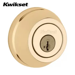 Kwikset - 780 - Residential Deadbolt - Single Cylinder - Round Rose - 3 - Polished Brass - SmartKey Technology - Grade 2