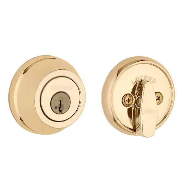 Kwikset - 780 - Residential Deadbolt - Single Cylinder - Round Rose - 3 - Polished Brass - SmartKey Technology - Grade 2