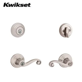 Kwikset - 991LL - Lido Combo Set - Knob & Deadbolt - Round Rose - 15 - Satin Nickel  - Entrance - SmartKey Technology - Grade 2