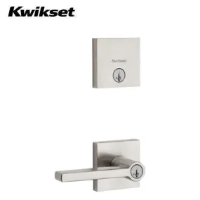 Kwikset - Halifax Security Set (Square) - Deadbolt Keyed One Side Satin Nickel Finish - SmartKey Technology