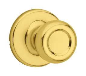 Kwikset Tylo Polished Brass Passage Door Knob Right or Left Handed