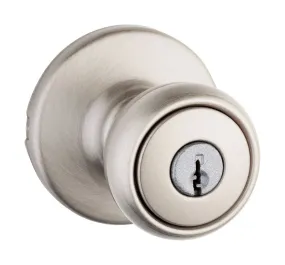 Kwikset Tylo Satin Nickel Entry Knobs 1-3/4 in.