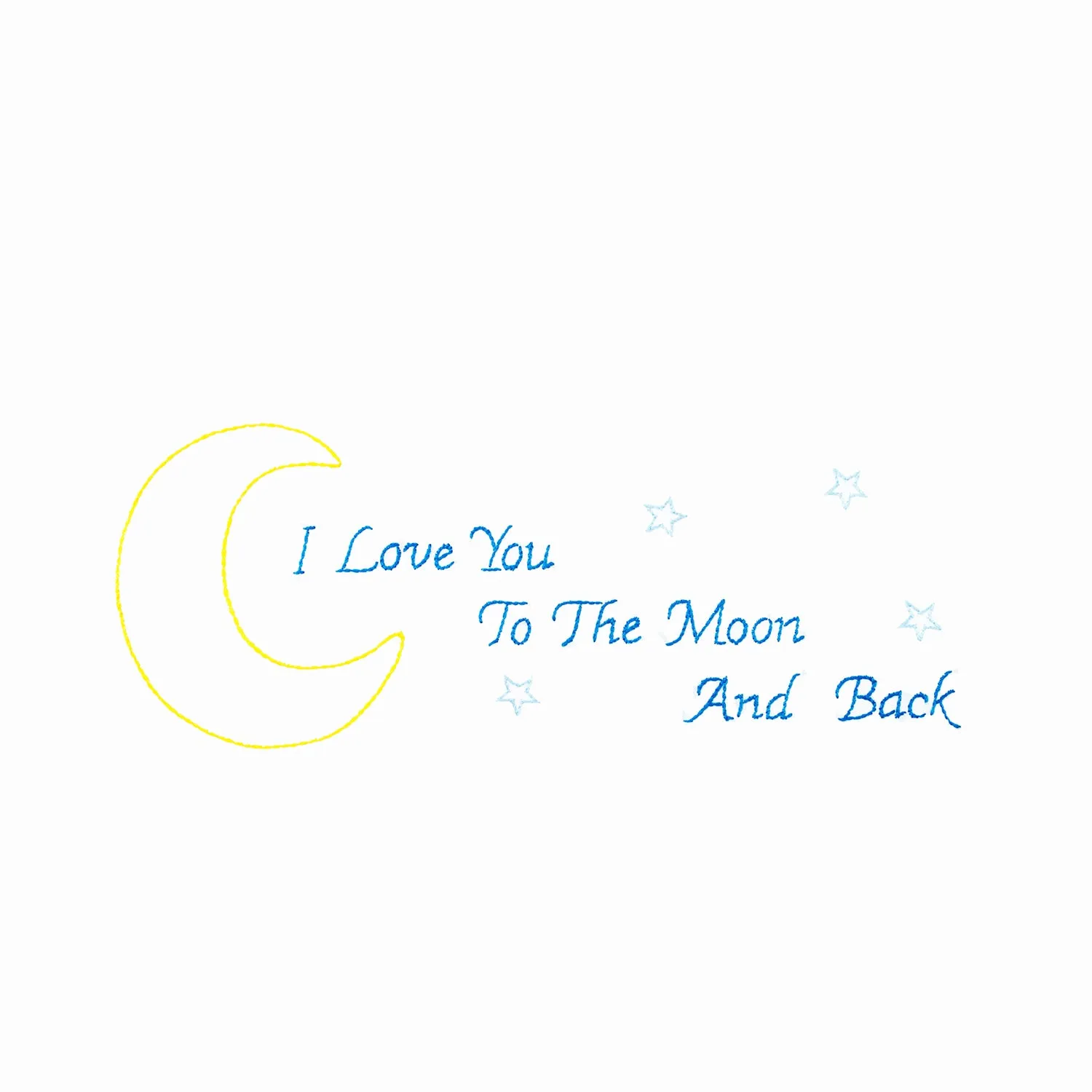 Love You to The Moon Embroidery Pillowcase Set