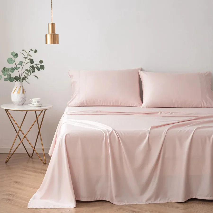 Madeleine Hotel Linen Bamboo Cotton Sheets Set - Blush