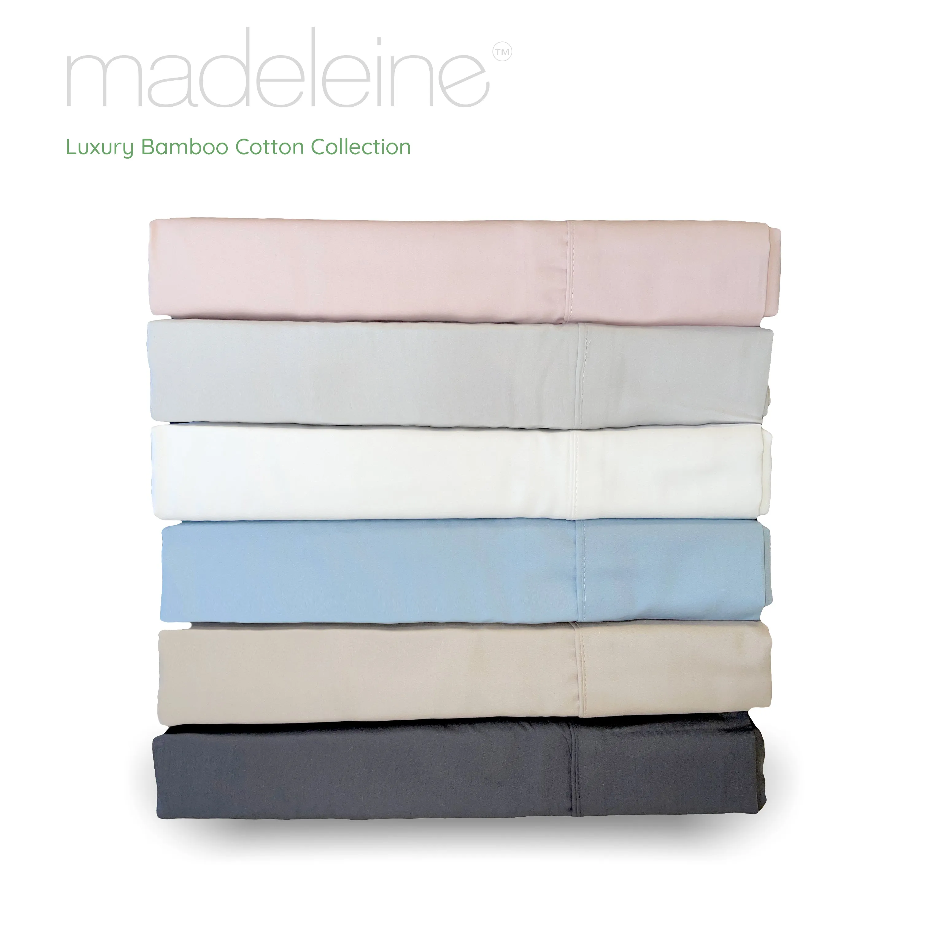 Madeleine Hotel Linen Bamboo Cotton Sheets Set - Blush