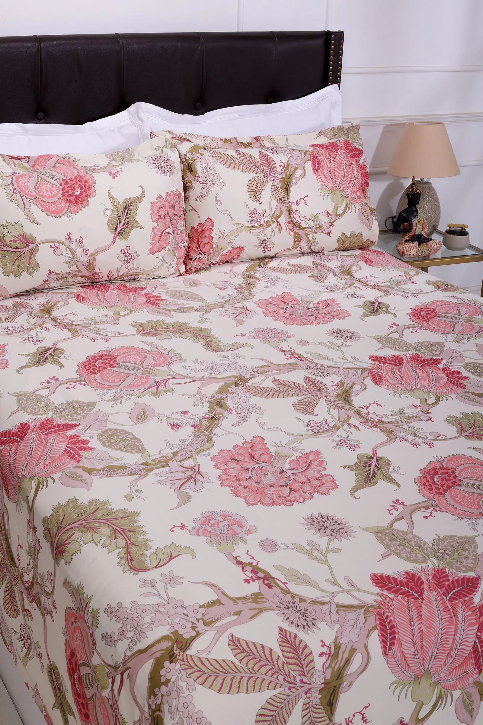 Magnolia Vine Off White Cotton Bedsheet