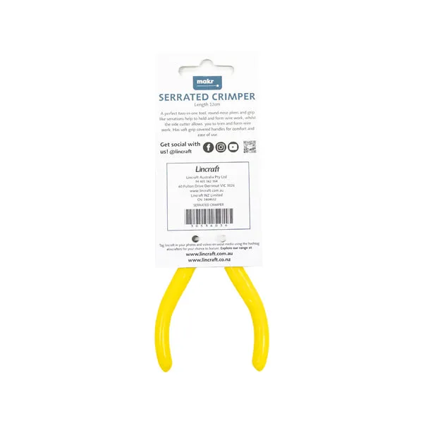 Makr Serrated Crimper, Yellow- 12cm