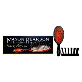 Mason Pearson Large Popular Bristle & Nylon Brush - # Bn1 Dark Ruby By Mason Pearson For Unisex - 2 Pc Hair Brush & Clea