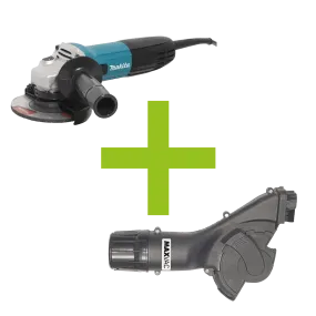 MAXVAC Dust Shroud & Makita 115mm Angle Grinder Package, Pre-Installed