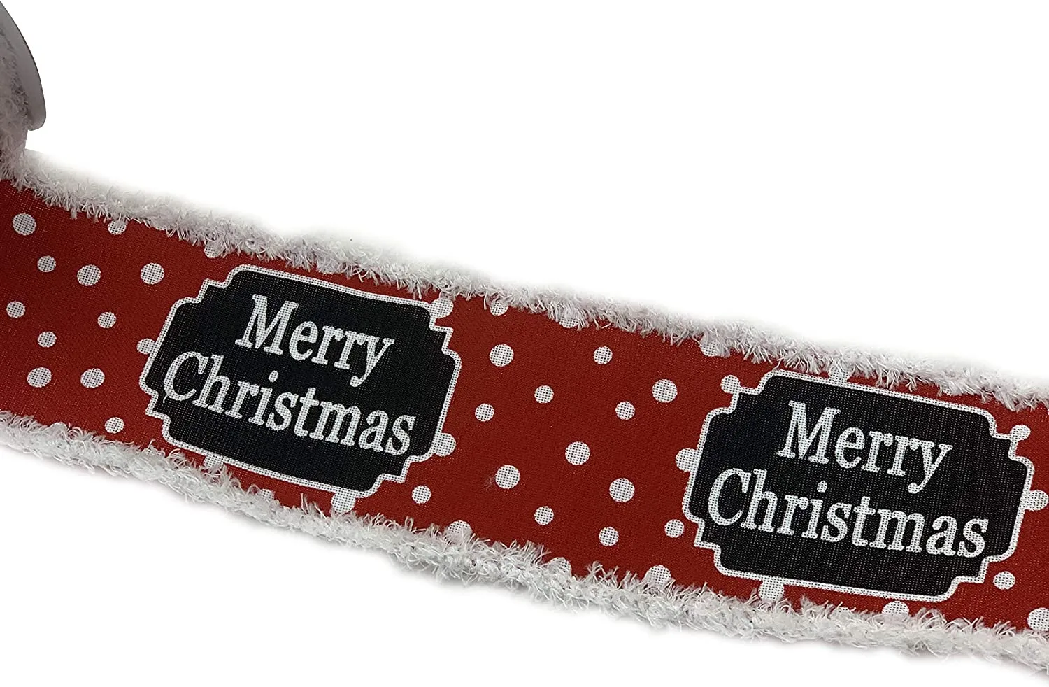 Merry Christmas Red White Ribbon - 2 1/2" x 10 Yards