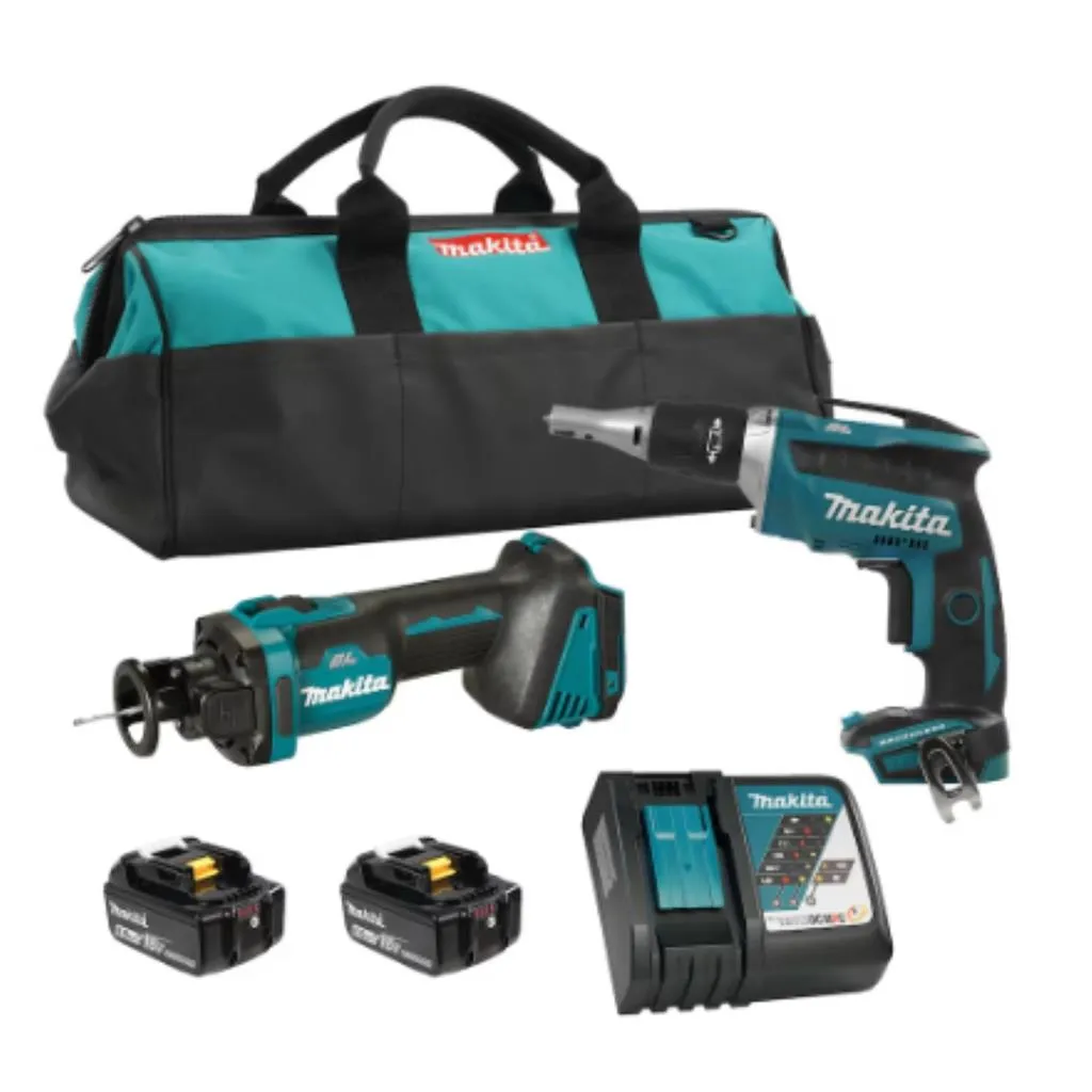 Metabo HPT DLX2473GX1 18 V 32000 rpm (Cut-Out Tool) 4000 rpm (Screwdriver) 18V LXT Brushless Drywall Combo Kit