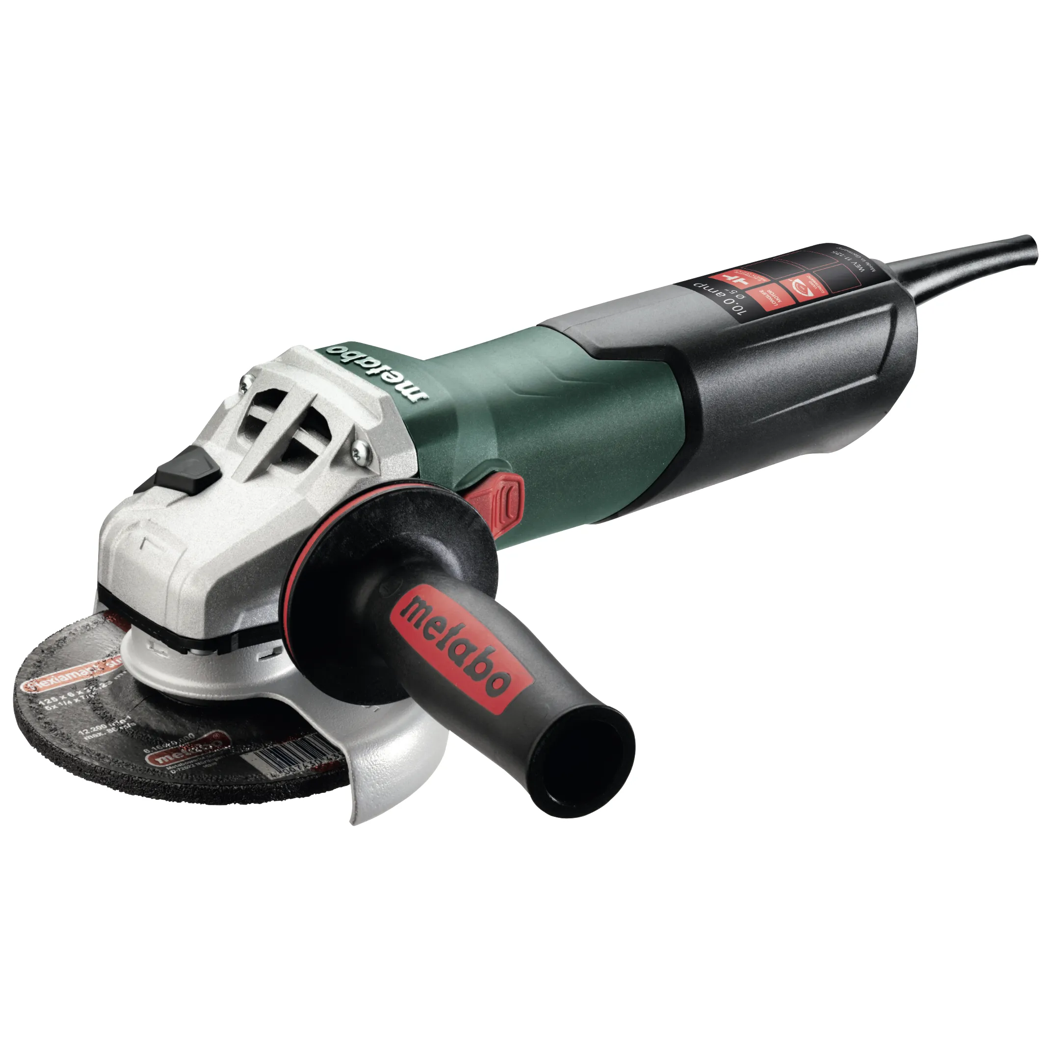 Metabo WEV 11-125 4.5"-5" Variable Speed Angle Grinder w/ Lock-On, 11 Amp - 603625420