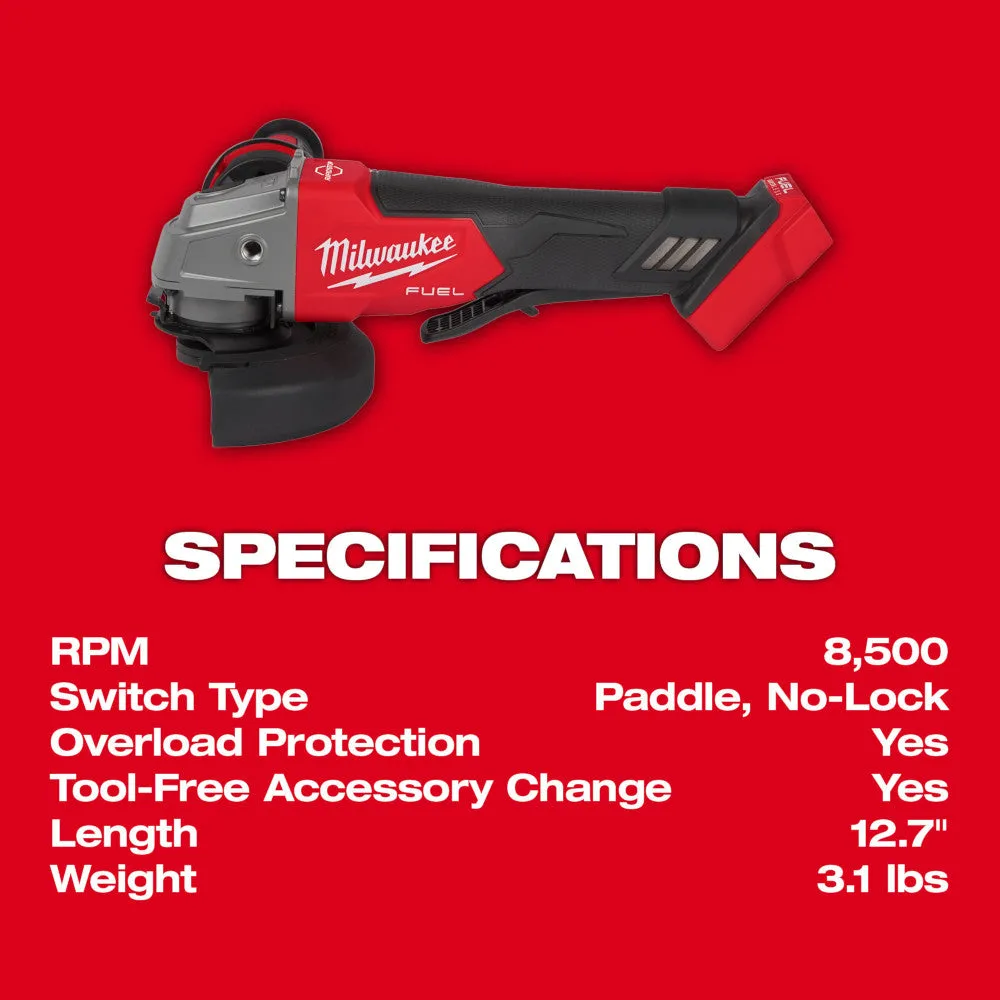 Milwaukee 2880-80 M18 FUEL 18V 4-1/2" / 5" Braking Grinder - Recon - Bare Tool