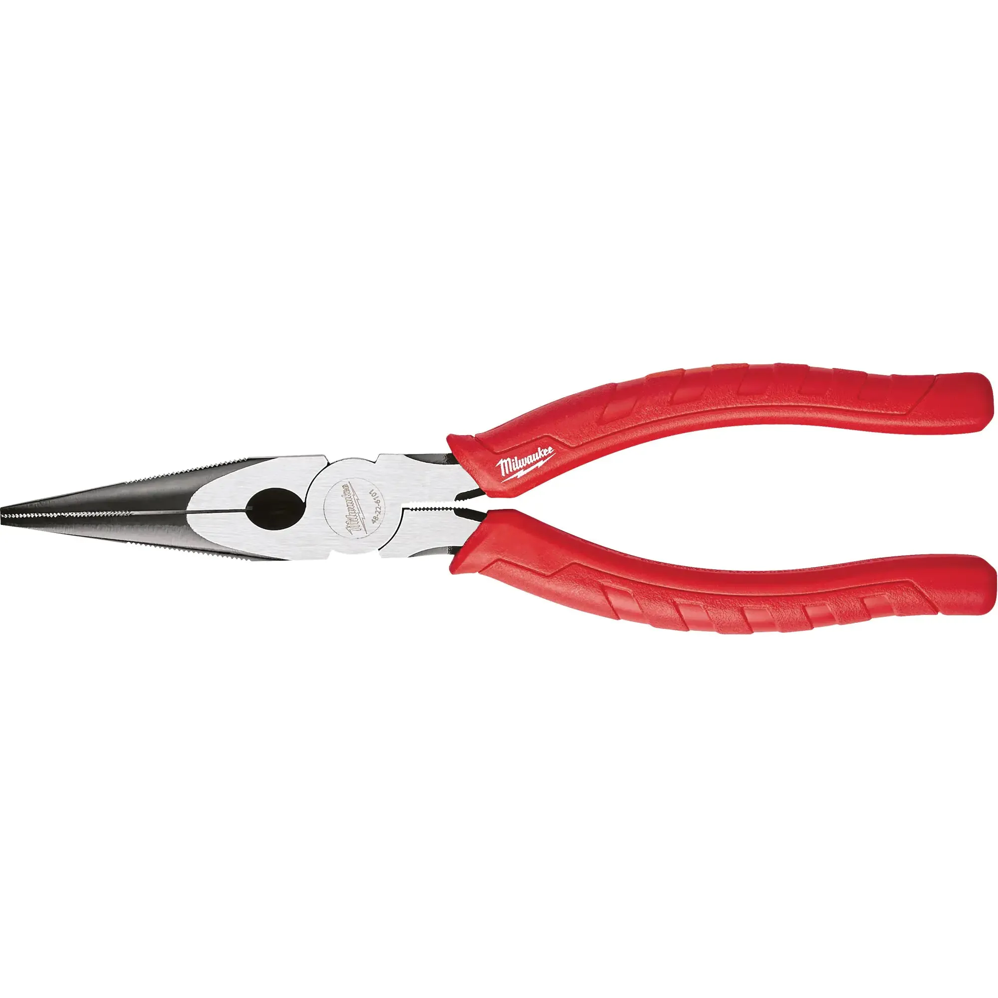 Milwaukee 48-22-6101 8-Inch Long Nose Pliers with Reaming Head and Onboard Fish Tape Pulling. Each