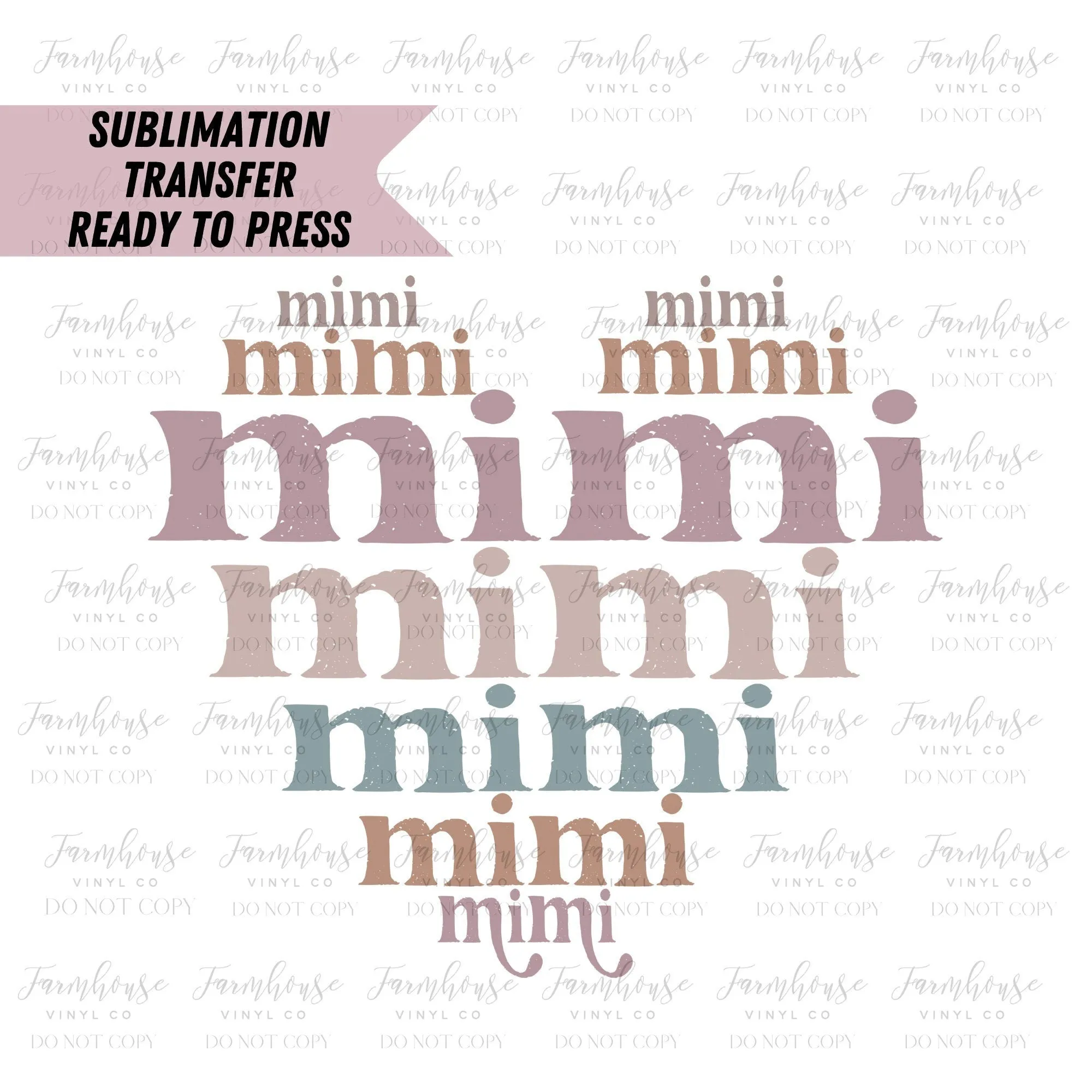 Mimi Heart Retro Font  Ready to Press Sublimation Transfer