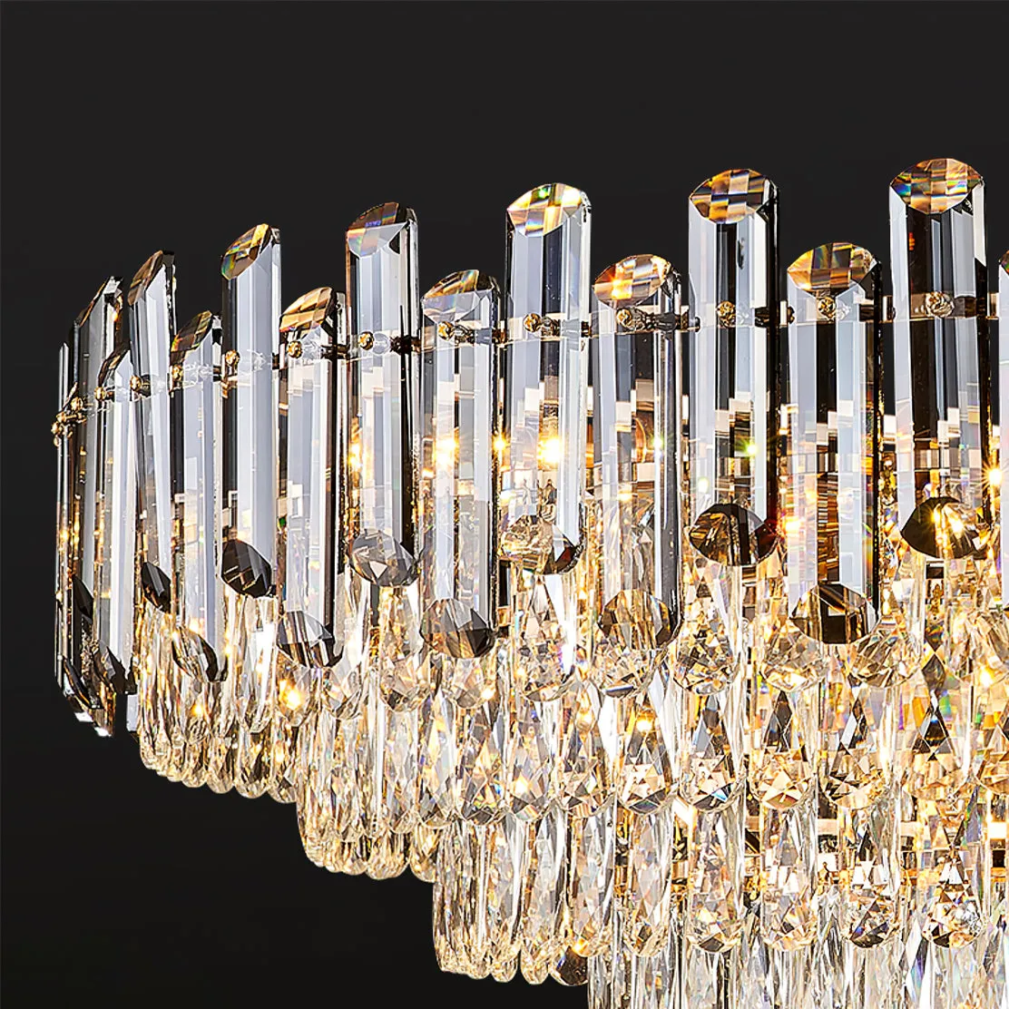 Modern Crystal Tier Chandelier