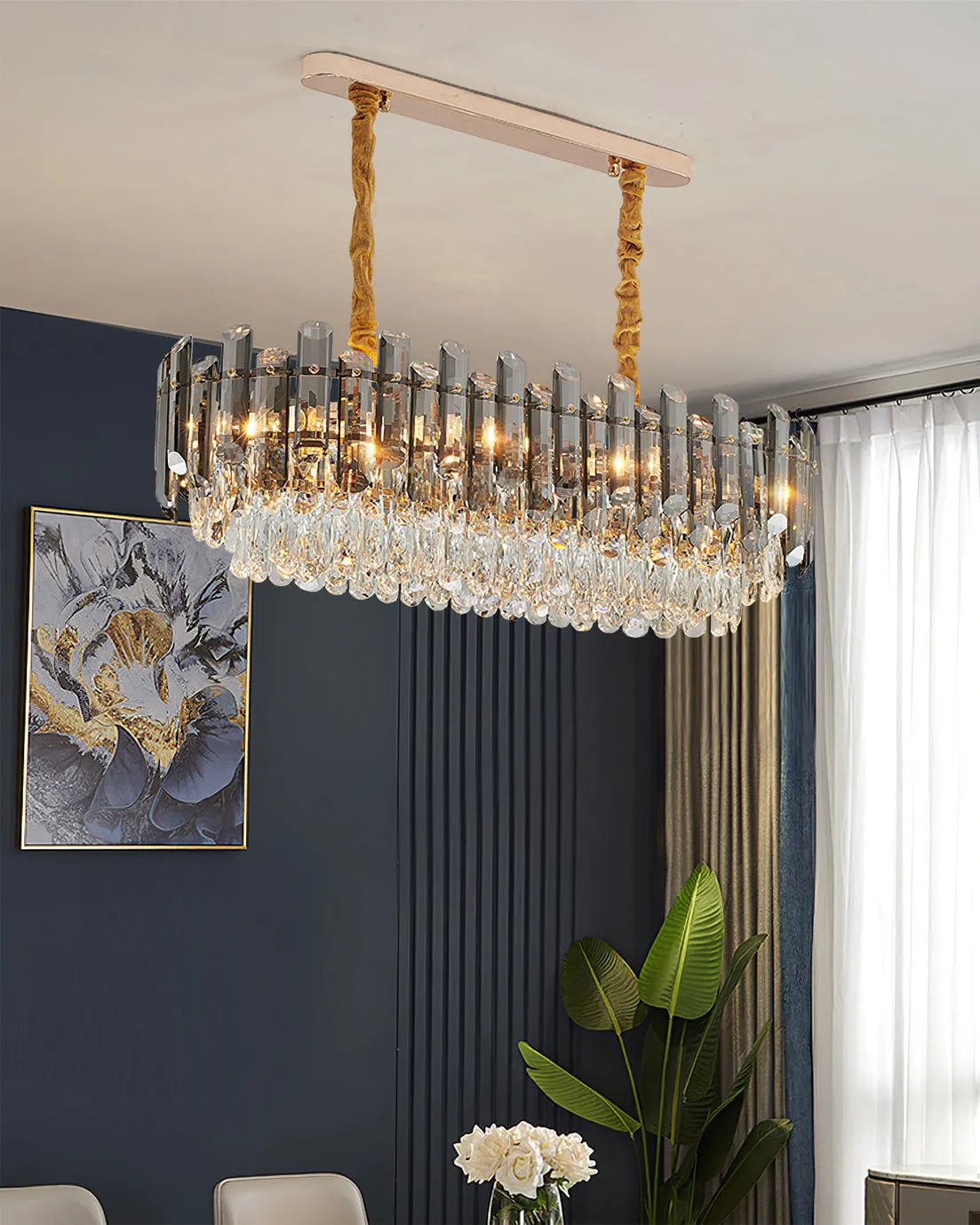 Modern Crystal Tier Chandelier