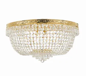 Nail Salon French Empire Crystal Flush Chandelier Lighting - Great for The Dining Room, Foyer, Entryway, Family Room, Bedroom, Living Room and More! H 20" W 36" - G93-FLUSH/CG/4199/25