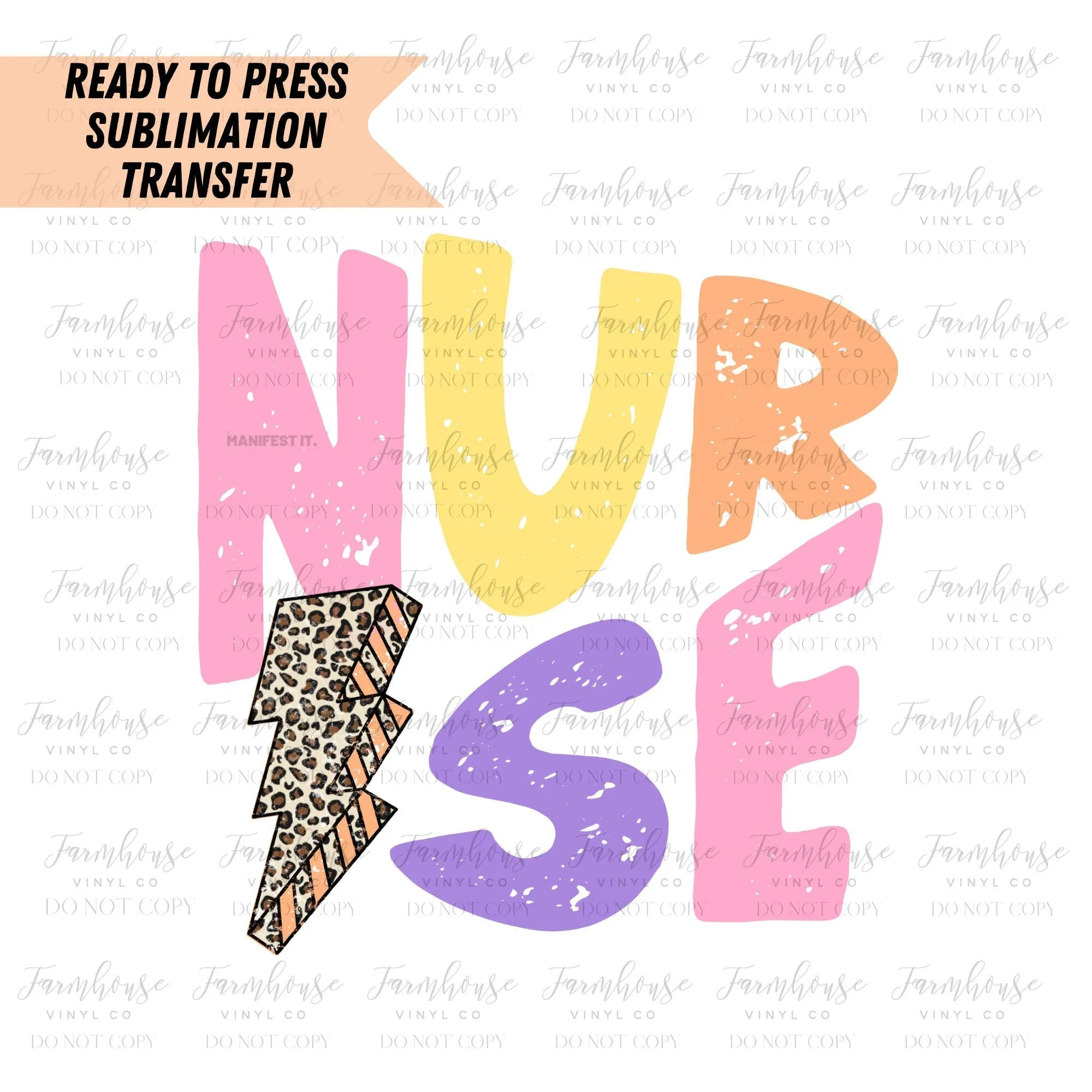 Nurse Distressed Leopard Ready To Press Sublimation Transfer