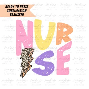 Nurse Distressed Leopard Ready To Press Sublimation Transfer