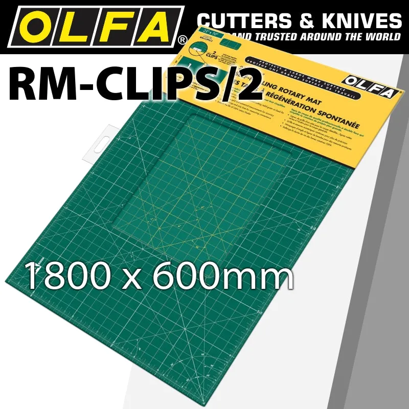 OLFA OLFA MAT SET 900 X 600MM x 2 INCL 2 JOINING CLIPS FOR ROTARY CUTTERS MAT RM-CLIPS2