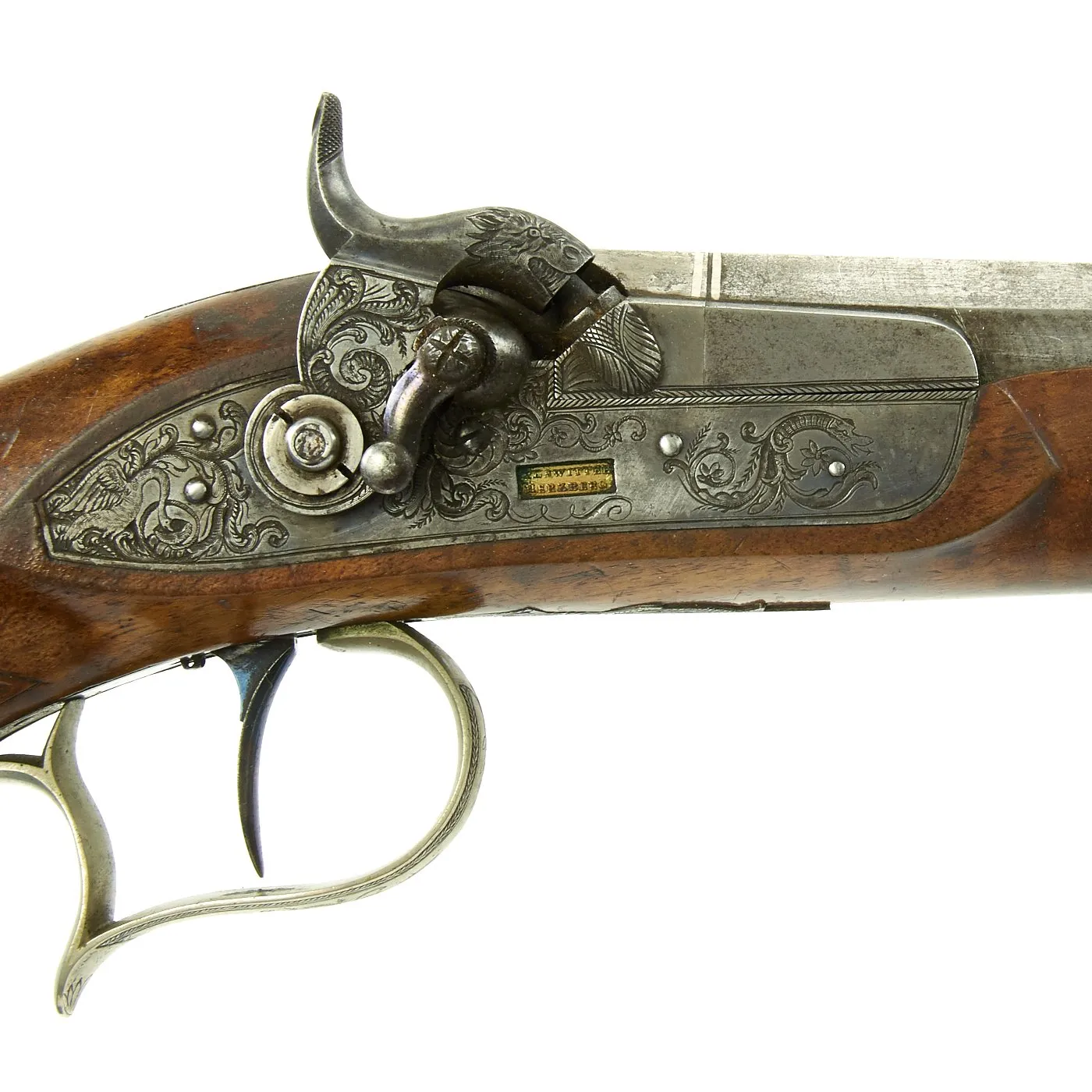 Original German Cased Pair of High-End Percussion Rifled Pistols by Klawitter of Herzberg with Accessories - c. 1835