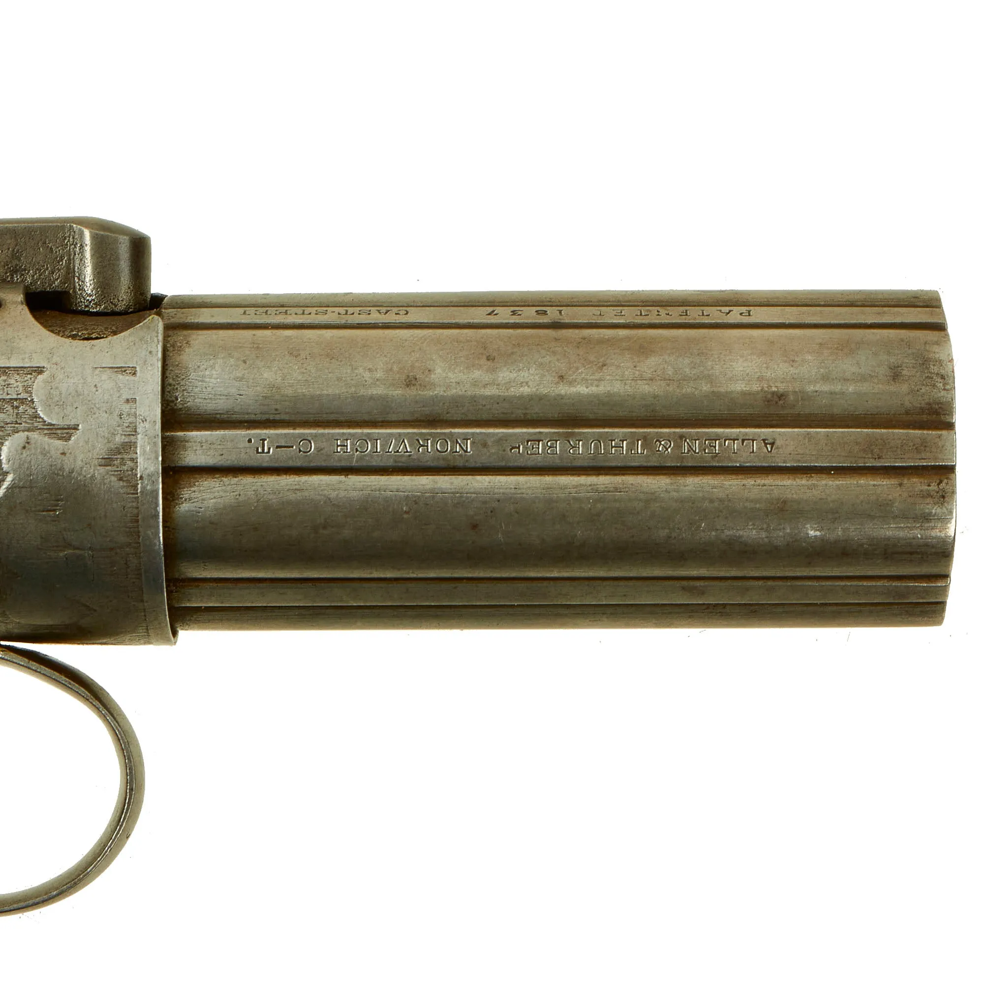 Original U.S. Cased Allen & Thurber of Norwich 1837 Patent .31cal Percussion Pepperbox Revolver with Accessories - Matching Serial 181