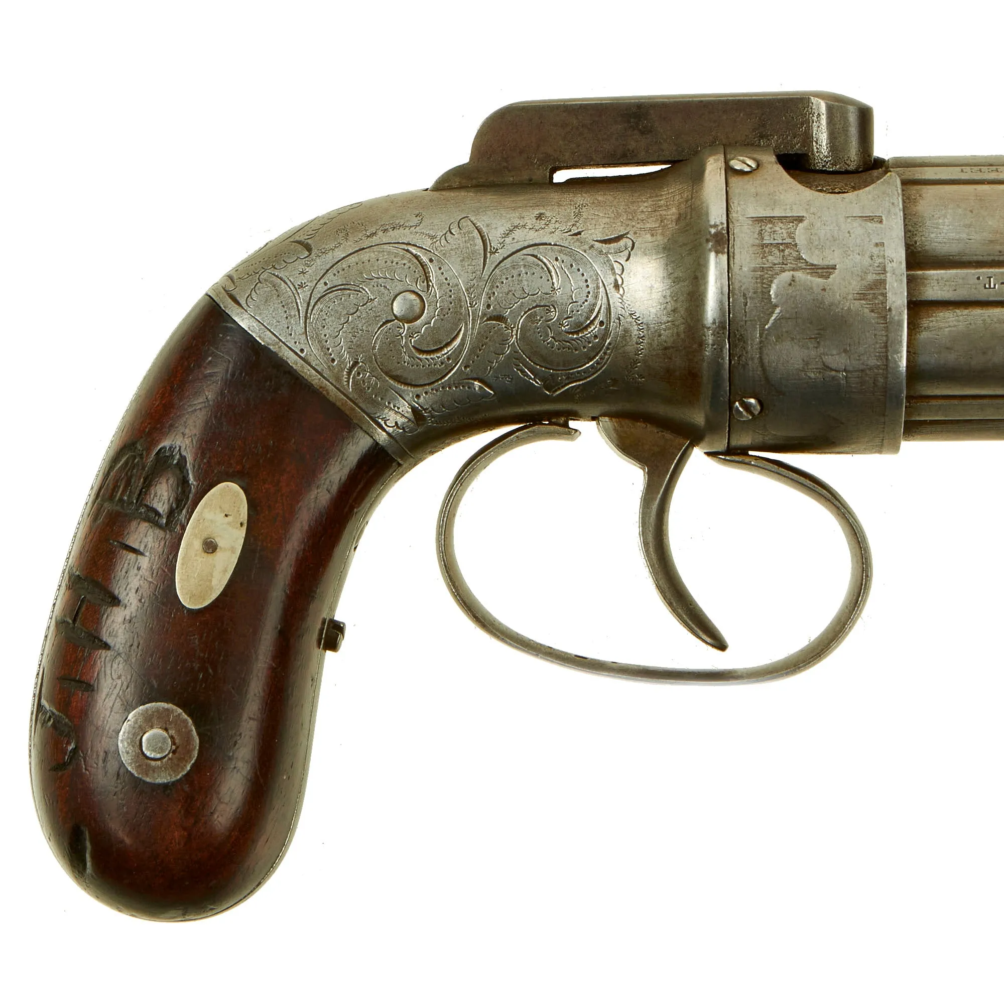 Original U.S. Cased Allen & Thurber of Norwich 1837 Patent .31cal Percussion Pepperbox Revolver with Accessories - Matching Serial 181