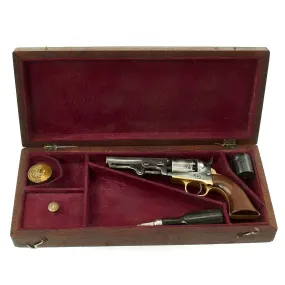 Original U.S. Civil War Era Colt M1849 Pocket Percussion Revolver with Wood Case made in 1865 - Serial 275627