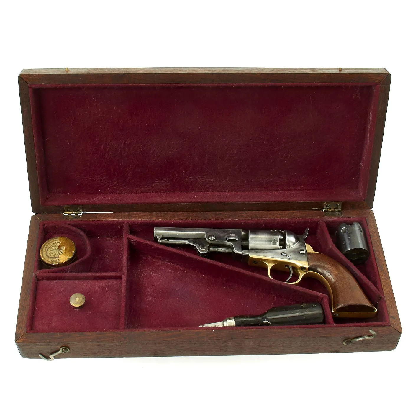 Original U.S. Civil War Era Colt M1849 Pocket Percussion Revolver with Wood Case made in 1865 - Serial 275627