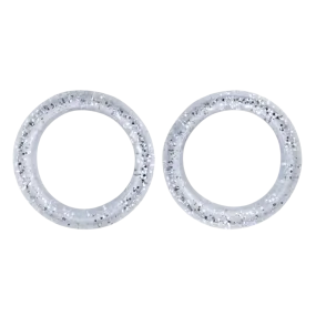 Pack of 2 Premium Scissor Finger Ring Inserts in Clear Sparkles by PetStore.Direct