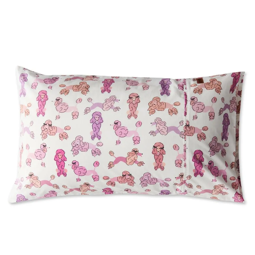 Pink Poodle Organic Cotton Single Pillowcase