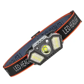 Portable Headlamp with Wave Sensor 5 Modes XPE COB LED Red Caution Light USB Rechargeable Head Lamp For Fishing Camping Hiking