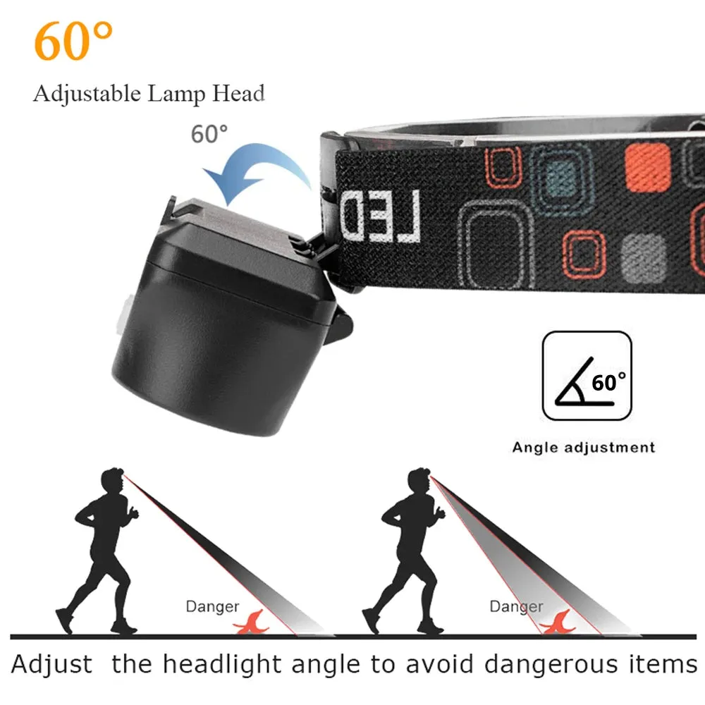 Portable LED Headlamp XPE COB Headlight IR Induction 18650 Light USB Rechargeable Waterproof Camping Torch Powerful Head Lamp