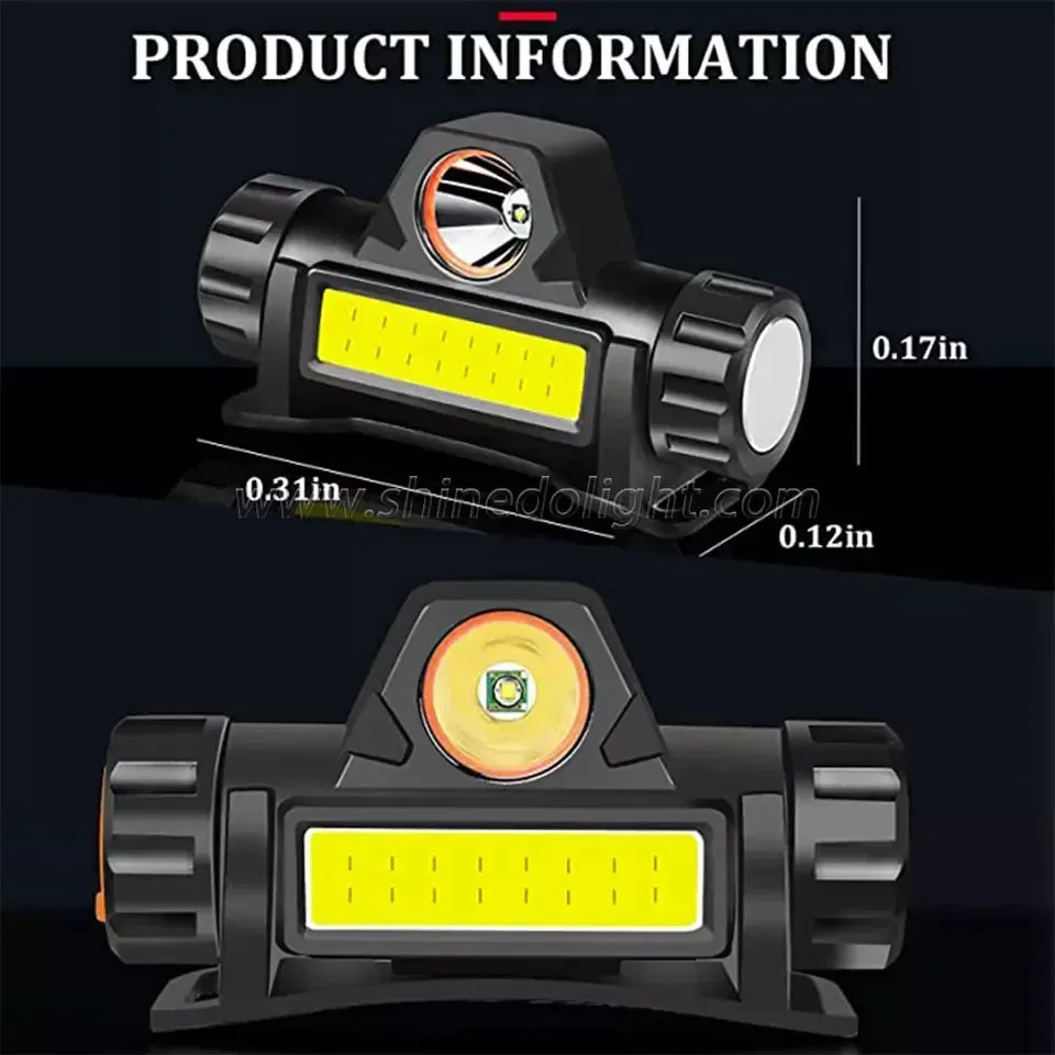 Portable Mini Powerful LED Headlamp XPE COB USB Rechargeable Hunting Headlight Waterproof Head Torch with Tail Magnetic